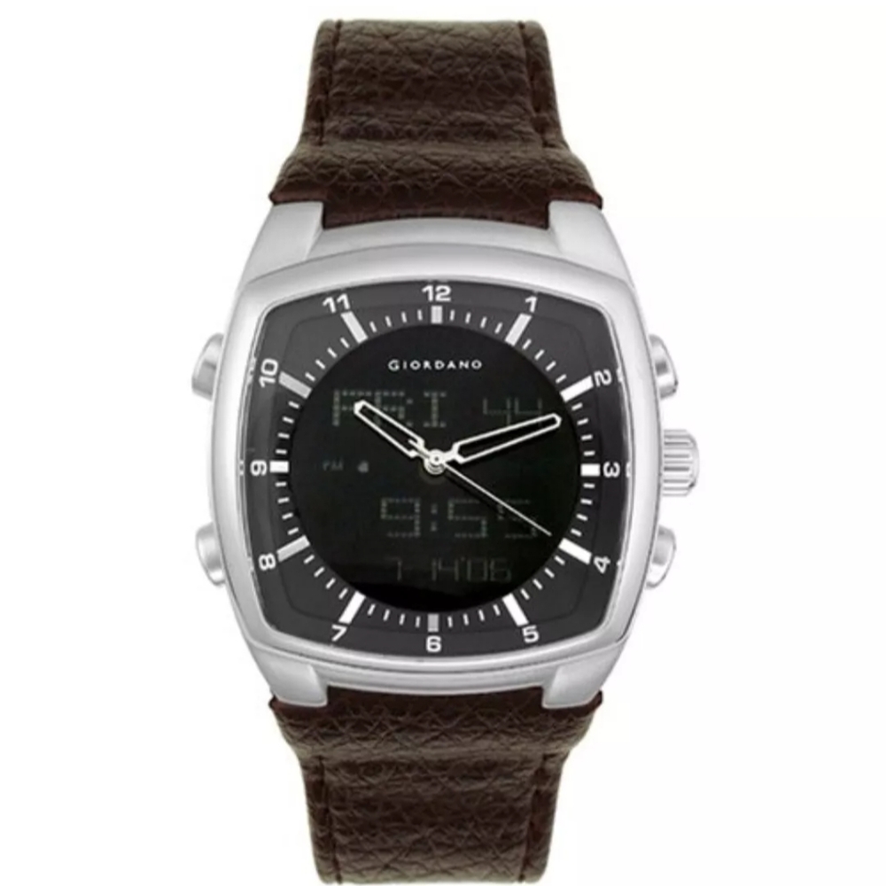 Giordano Brown Strap Stainless Steel Analog-Digital Multi-Function Watch 1246-04